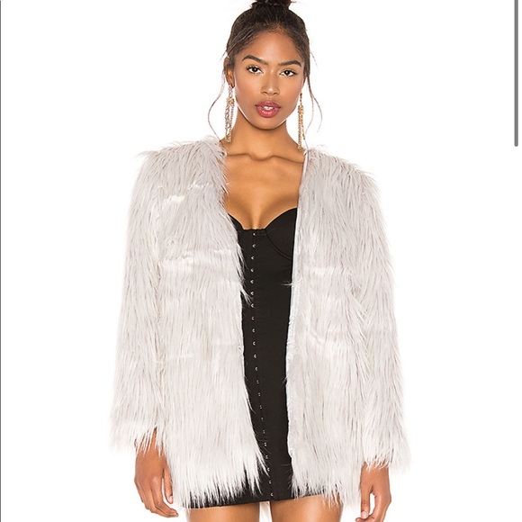 Lioness Portofino Faux Fur Coat in BLACK - Picture 2 of 2